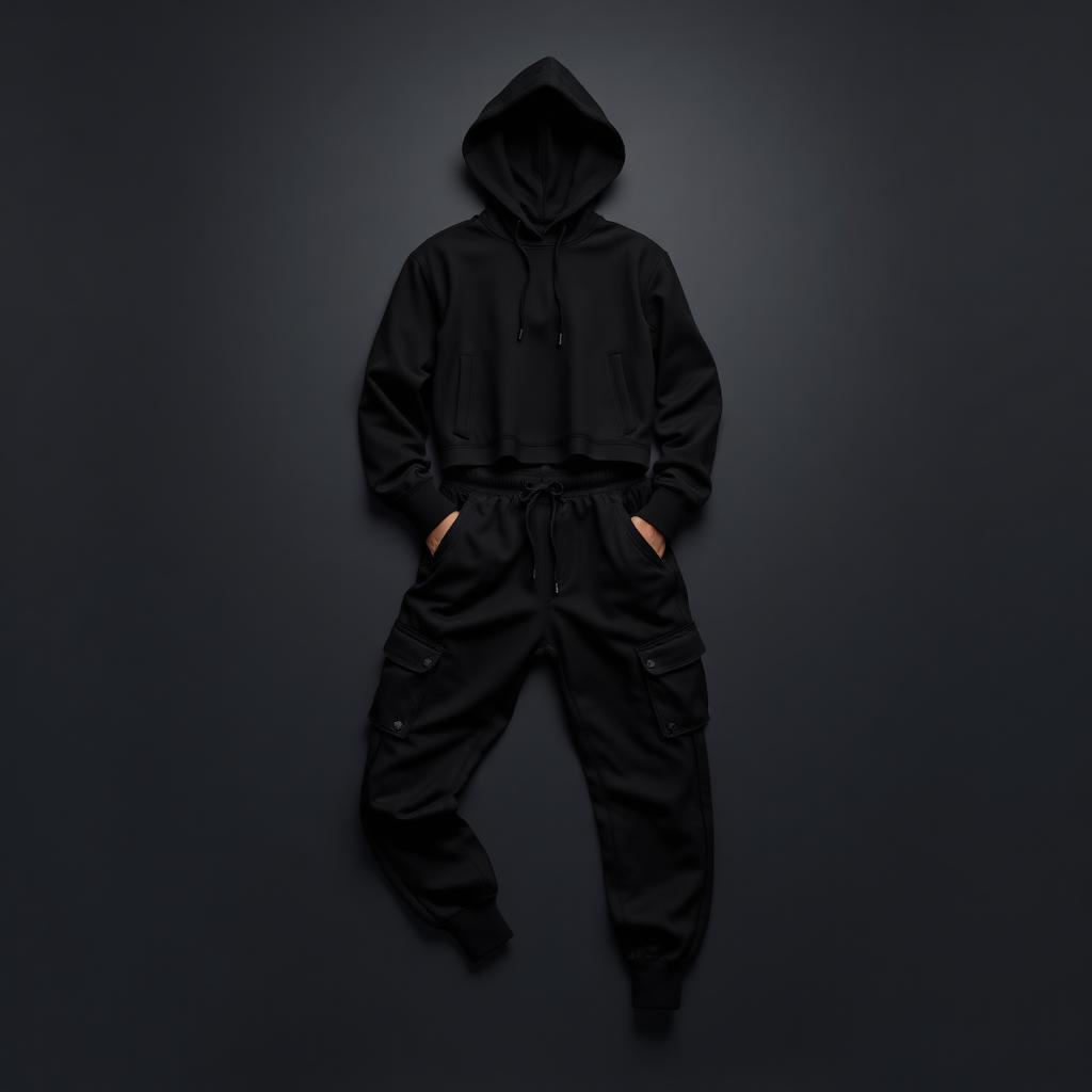 Black Cargo Lounge Set